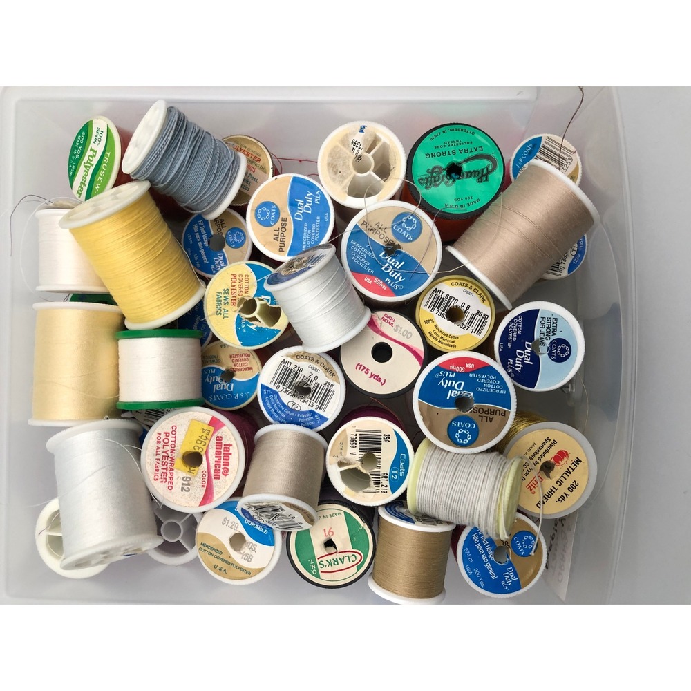 Vintage Sewing Thread Lot Coats & Clark Talon Multi Color Spools